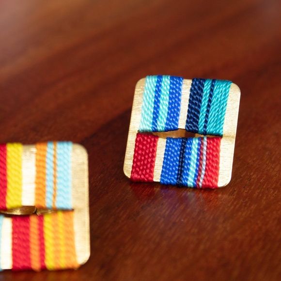 Handmade open ring adjustable gold plated multicolored new - Picture 5 of 8